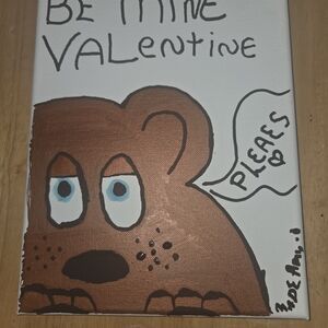 Be Mine Valentine Bear Canvas Art